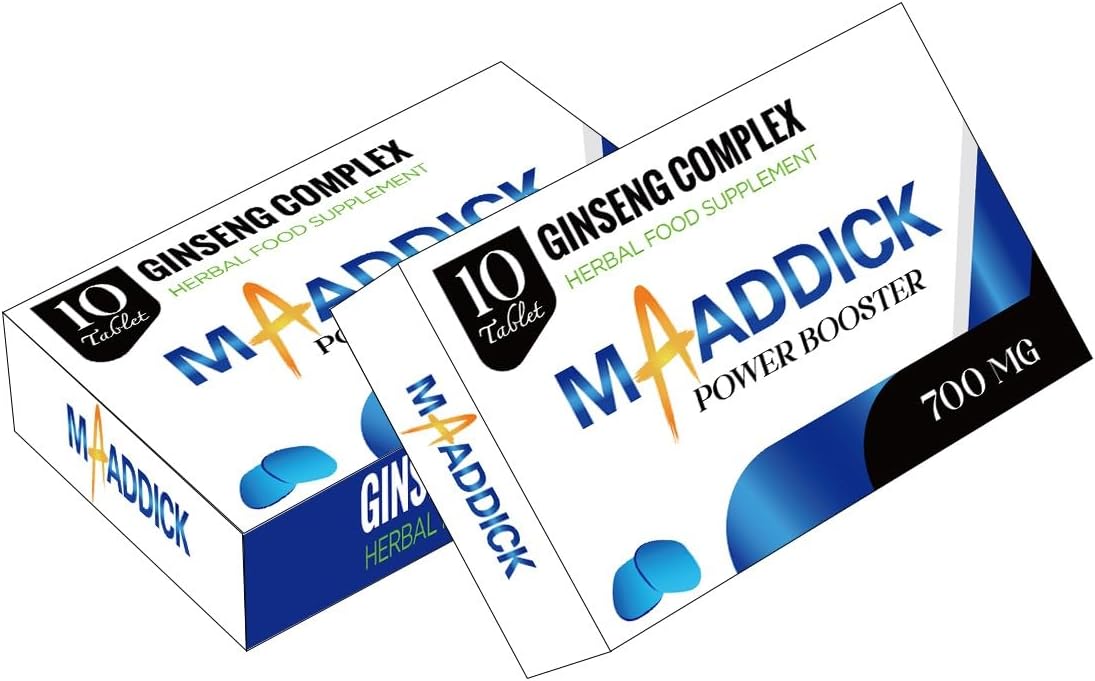 MAADDICK-10 Blue Tablets. Extra Strong. Herbal Ingredients. Natural Energy. with SHILAJIT and ASHWAGANDHA. No Unwanted Ingredients. (Ginseng Tablets)