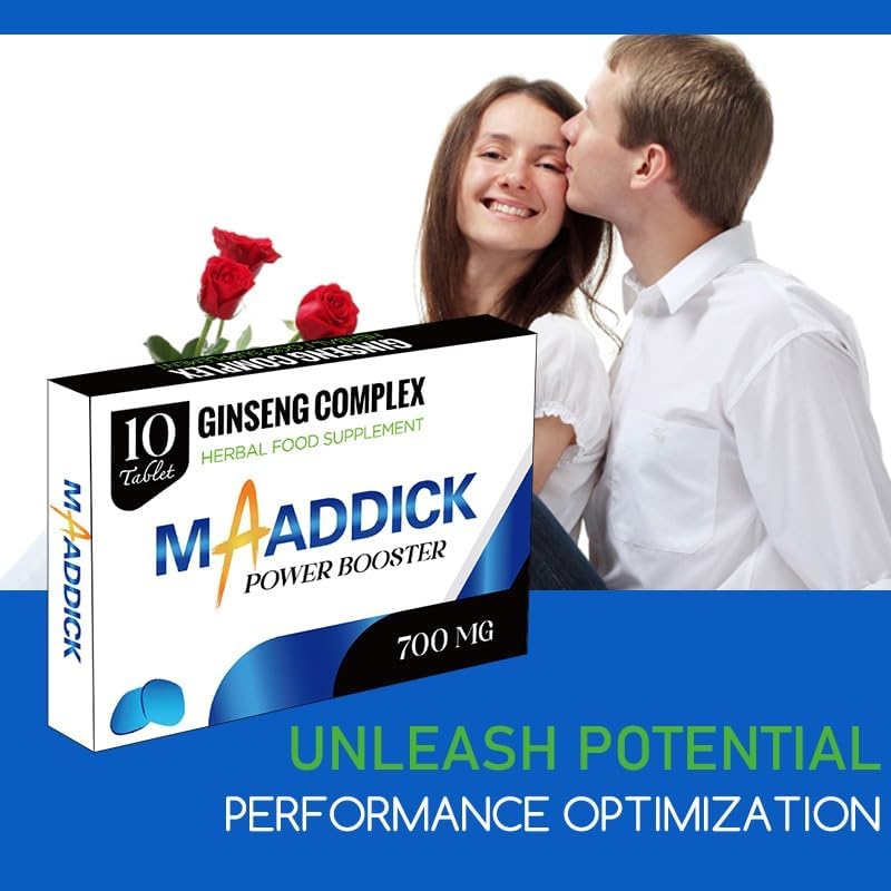 MAADDICK-10 Blue Tablets. Extra Strong. Herbal Ingredients. Natural Energy. with SHILAJIT and ASHWAGANDHA. No Unwanted Ingredients. (Ginseng Tablets)
